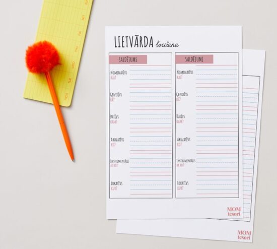 LOKI LIETVĀRDU - uzdevumu lapiņas